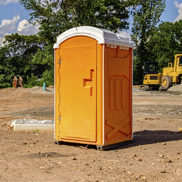 how often are the porta potties cleaned and serviced during a rental period in Blue Mound